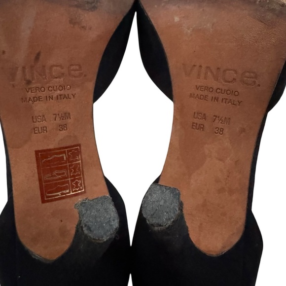 Vince Suede Paulette d'Orsay High Heel Pumps Shoe Black Size 7.5 - Picture 3 of 10